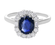 18k Weissgold Blau Saphir &