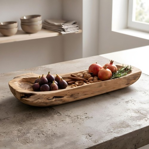 Teakholz schale l60cm - teakholz, ca.