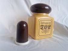 DDR Kunststoff Streuer und Vorratsdose Tee 70er Jahre 2 teile (164-25