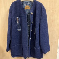 Jacke Trachtenjacke Trachtenjanker Julius Lang Gr. 48 reine Schurwolle blau