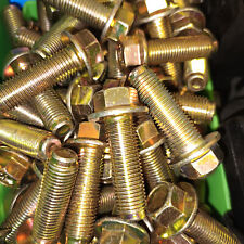 50 gelbverzinkte Schrauben Sicherheitsgurt 7/16" UNF  Flanschkopf Gurtschrauben