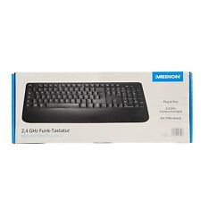 MEDION E81015 Kabellose Desktop PC Computer USB Funk-Tastatur Wireless Schwarz