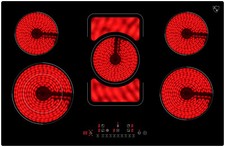 K&H 5 Zonen Glaskeramikkochfeld 80cm Elektro Autark rahmenlos NC-9407S