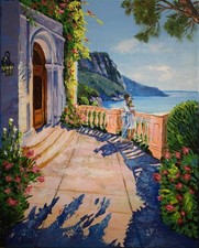 Acryl Gemälde Paar Terrasse