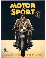 BMW 750cc Motorrad Poster - Motor und Sport - 12X16/16X20/18X24/24X36