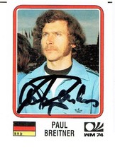 Paul Breitner    Panini WM 74 Bayern München mit original Unterschrift