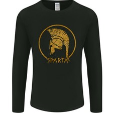 Gold Sparta Helm Gym Bodybuilding Training Herren Langarm T-Shirt