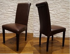 Dunkelbraun Echtleder Stuhl