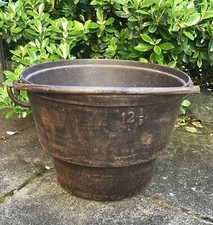 ANTIK großer alter Ofenkessel Küchenhexe Ofen 12 1/2 Liter Gewicht 5 kg. Henkel