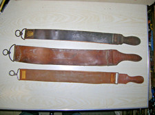 3 uralte originale Streichriemen Abziehriemen für Rasiermesser 30er Jahre
