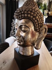 Buddha Figur Silber Skulptur