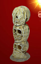 Aquarium Deko ❤️ TOTENKOPF - HÖHLE "HÖREN SEHEN SCHWEIGEN" ❤️ Dekoration Zubehör