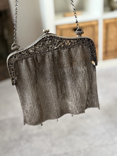Antike balltasche versilbert - antike,