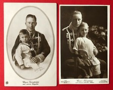 2 x Foto AK Adel & Monarchie 1912 Kronprinz Wilhelm in Husaren Uniform ( 102262