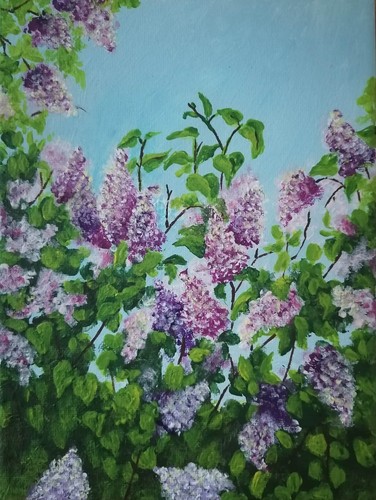 Acrylgemälde wandbild flieder - wandbild,