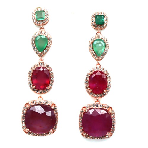 925 silber rot rubin grün - rot, ,grün