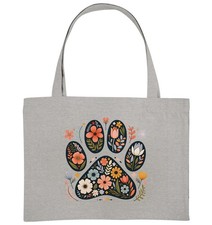 Hundeliebhaber Einkauf Tasche mit Hundepfote faltbar, Tasche mit Hundemotiv