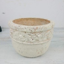 Übertopf antikfinish altweiß • Landhausdeko Toskana Mediterran Shabby Look