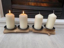 Shabby Adventskranz braun Holz Landhaus Tischdeko Adventsgesteck