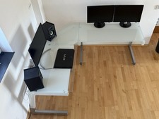 Schreibtisch Glas Glastisch, 100, 120, 220cm Oder Ecktisch - Neuwertig Stylisch!