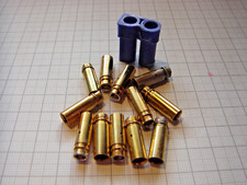 12 Stück Goldsteckerbuchsen aus den blauen Lipo- Anschlußsteckern (HACKER)