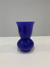 Blaue Murano Glasvase signiert