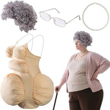 4 Pcs Halloween Fat Old Lady