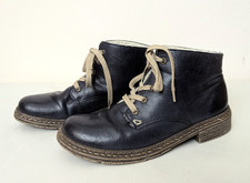 RIEKER BOOTS GR. 38 GEFÜTTERT STIEFELETTE STIEFEL BLAU DAMEN SCHUHE 2411036