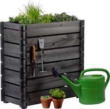 Hochbeet mit Stecksystem Pflanzkasten Salatbeet Holz Pflanzbeet Garten Anthrazit