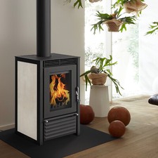 Kaminofen wasserführend Schmitzker Marbella Compact Keramik Holzofen Beige 8 kW