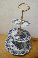 Zauberhafte 3-stöckige Etagere Teller Seltmann Weiden Theresia Heimatland  blau