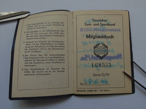 Ddr mitgliedsbuch deutscher - ddr,
