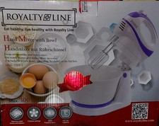 Royalty Line Handmixer mit Rührschüssel 300W HMS-250T.3 Weiß/Violett 2,5L