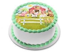 Bauernhof essbar Tortenbild Muffin Party Deko Geburtstag neu Geschenk Bild Hase
