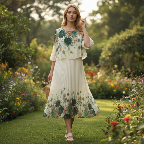 Damen plissee kleid - damen,