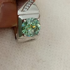 Ring 925 Silber - mit Türkis Moissanit - Größe: 57