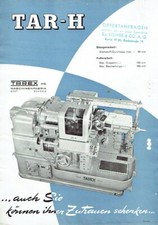 Tarex Maschinenfabrik Genf Schweiz Prospekt Drehmaschine TAR 1955