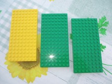 3 Lego Bauplatten Platte 8 x 16 Noppen 6,5 x 12,5 cm  grün / gelb (251022D)