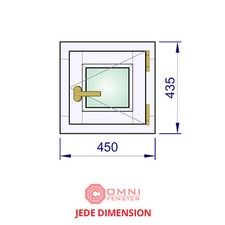 Kleines Holzfenster mit Rahmen für Gartenhaus 450x435 mm | Fenster auf Maß