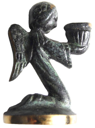 Bronze engel als kerzenhalter - bronze,