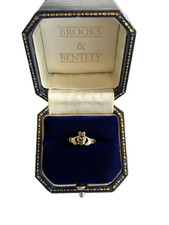 1986 Claddagh Ring 9 kt Gold Claddagh Ring Gold Vintage Ring - Größe K 1/2