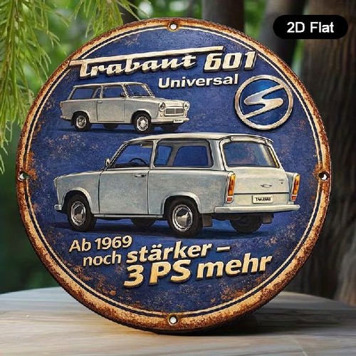 Blechschild rund trabant p601 - blechschild,