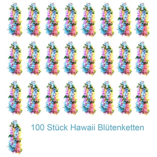 100x hawaii blütenkette - 100x,