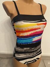 Rasurel Badeanzug Einteiler Bandeau Träger variabel gestreift 36 B Cup S NEU