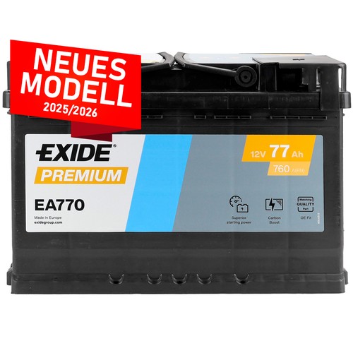 Exide autobatterie 77ah - autobatterie,