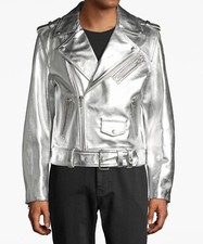 Herren Echtleder Shinny Silber