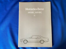 Original Mercedes Prospekt 380 SEC 500 SEC W126 Oldtimer Daimler Benz