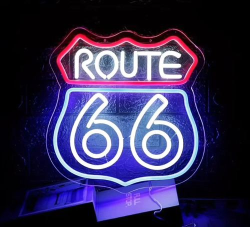 Route neonlicht vintage - route,