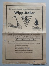 Altes Werbeblatt " Wipp- Roller " von Fix- Blitz !