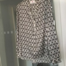 Seidenbluse, schwarz/weiß, Gr. 38
